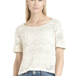 H&M Divided White Crochet‎ Knit Top – Size Small